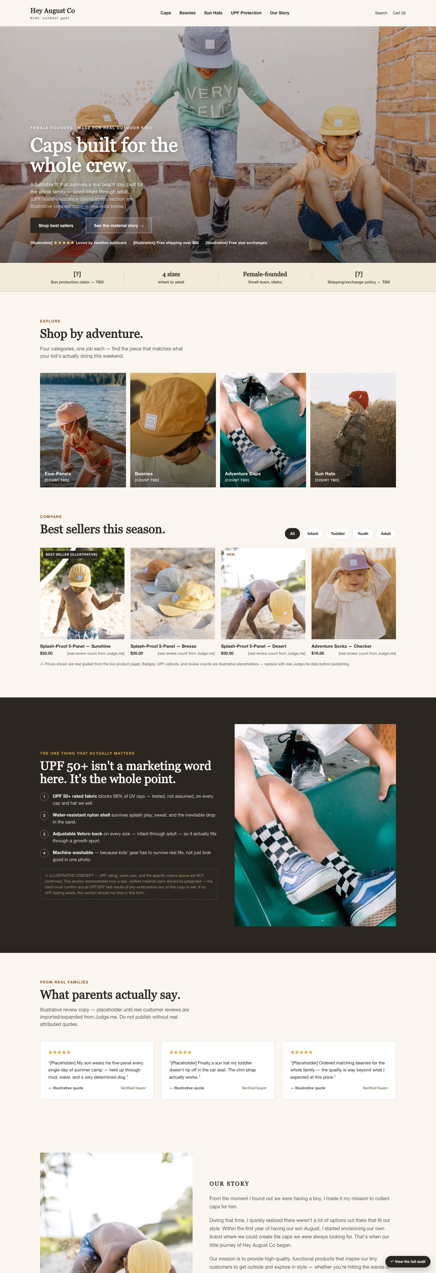 Redesign concept homepage, full page